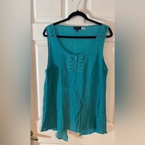 Flowy, Boho Turquoise Tank XL